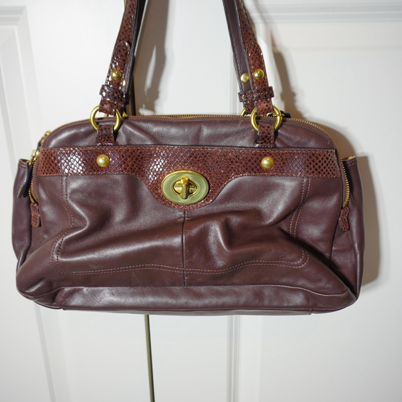 Women's Coach Brown Leather Satchel Bag - Picture 7 of 7